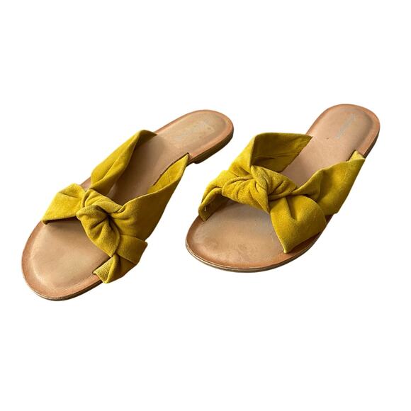 Jeffrey Campbell Shoes - JEFFREY CAMPBELL Zocalo Suede Yellow Knot Slide Sandals Size 10